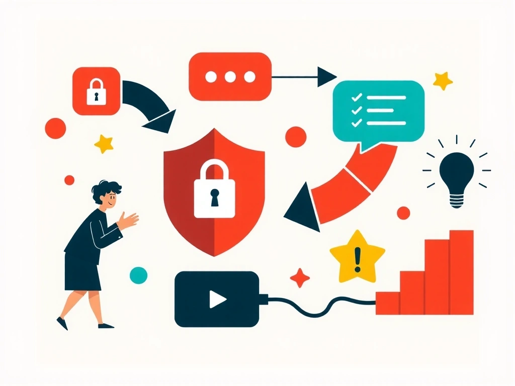 Datenschutz-Illustration, die digitale Sicherheit und Privatsphäre symbolisiert