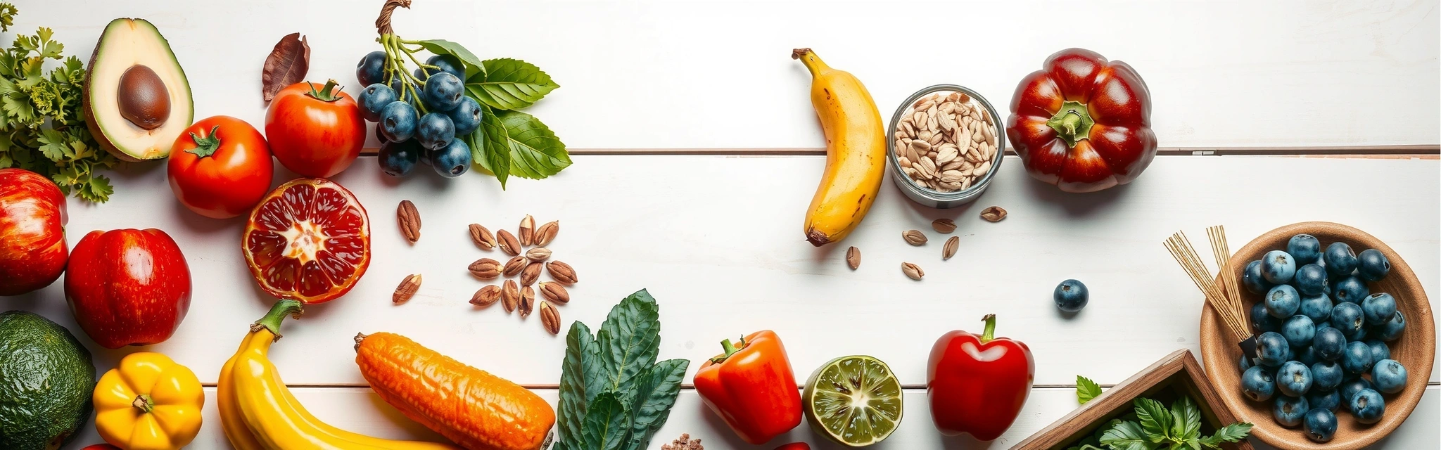 Hintergrundbild mit gesunden Lebensmitteln und einem motivierenden Gefühl.